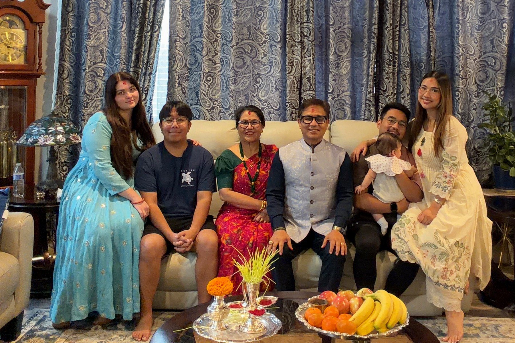 Manoj and Ramita Tuladhar with their family today