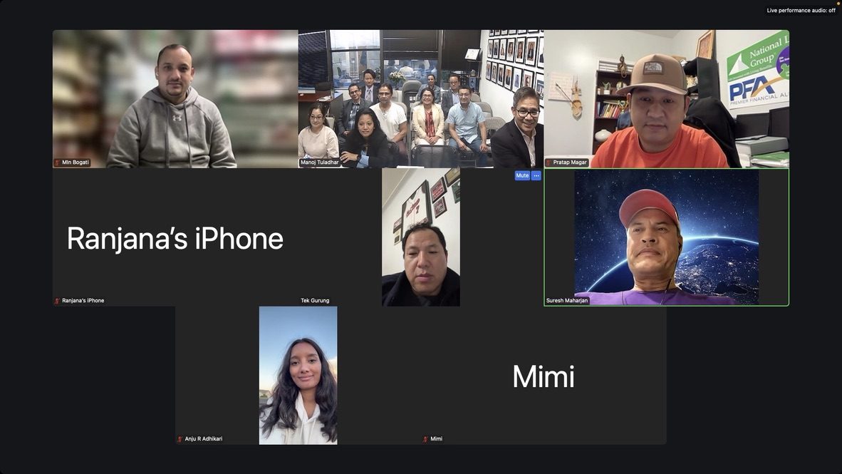Online team meeting