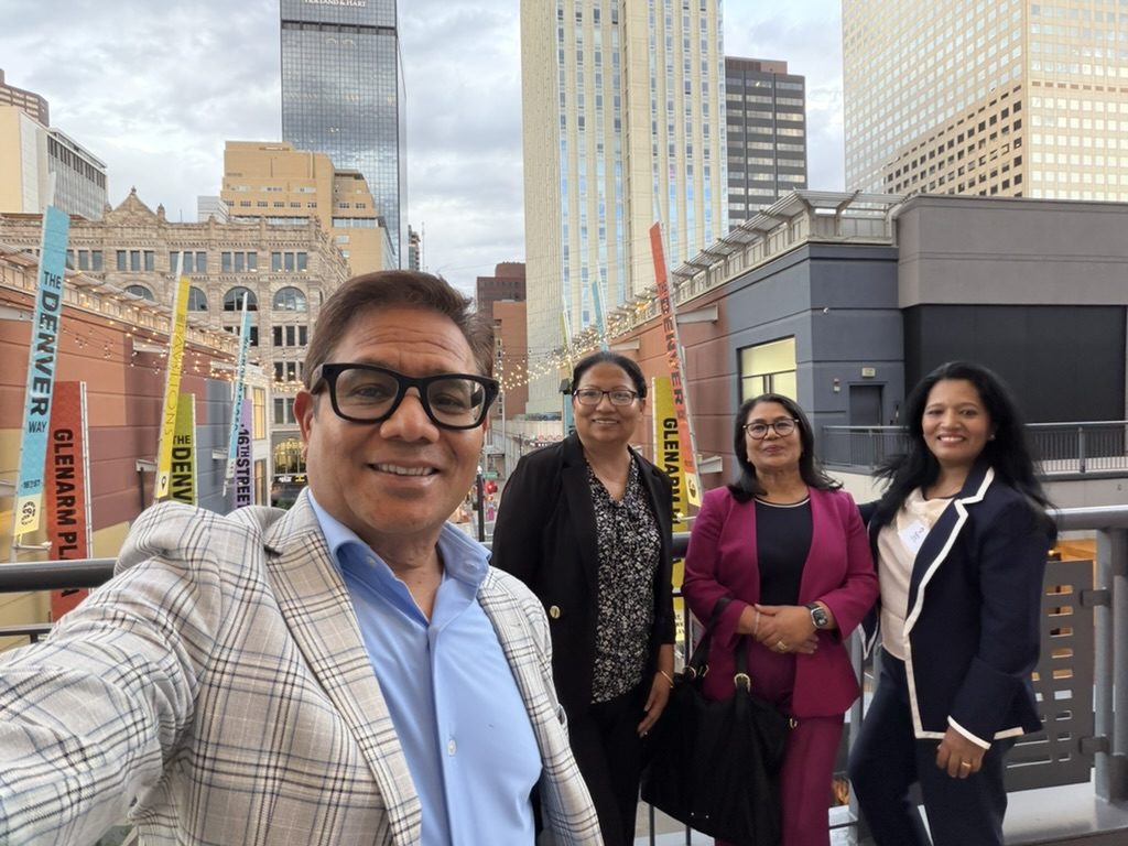 With friends in downtown Denver