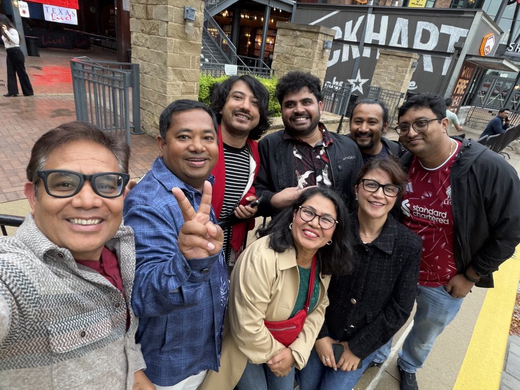 With friends from the community