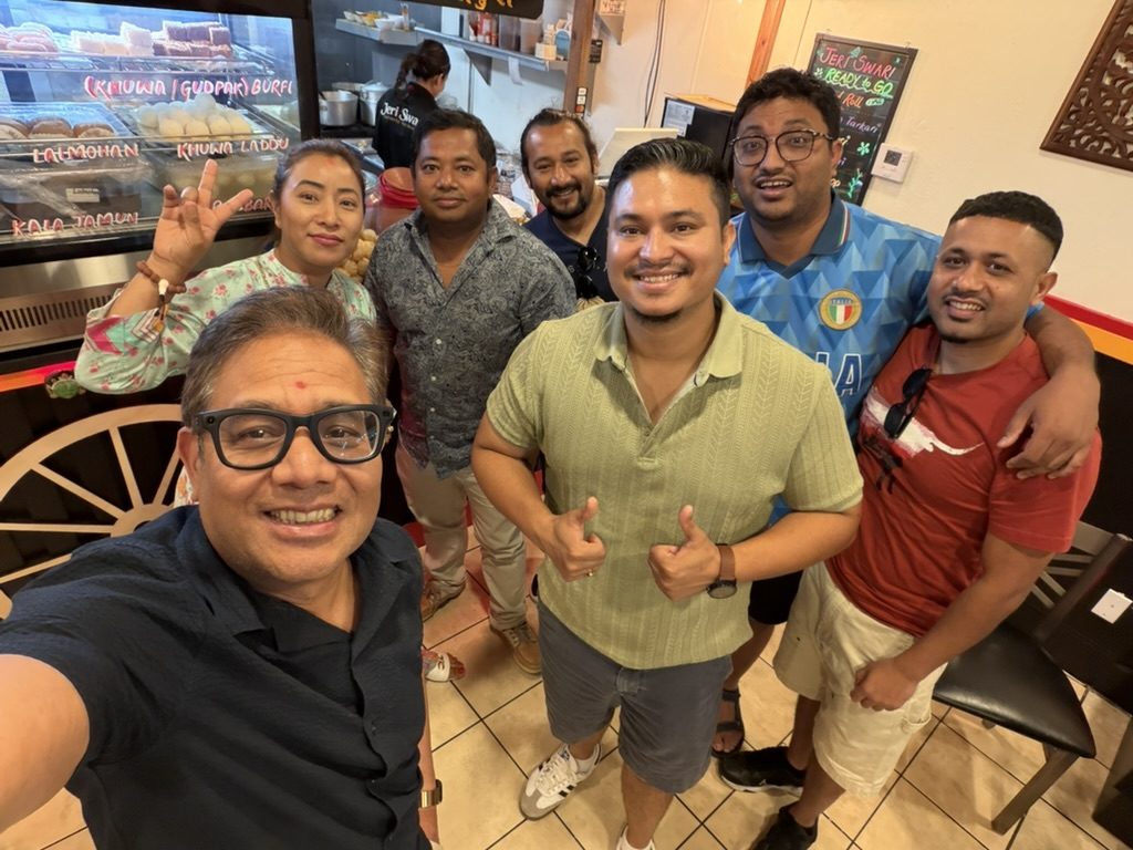 With friends from the community